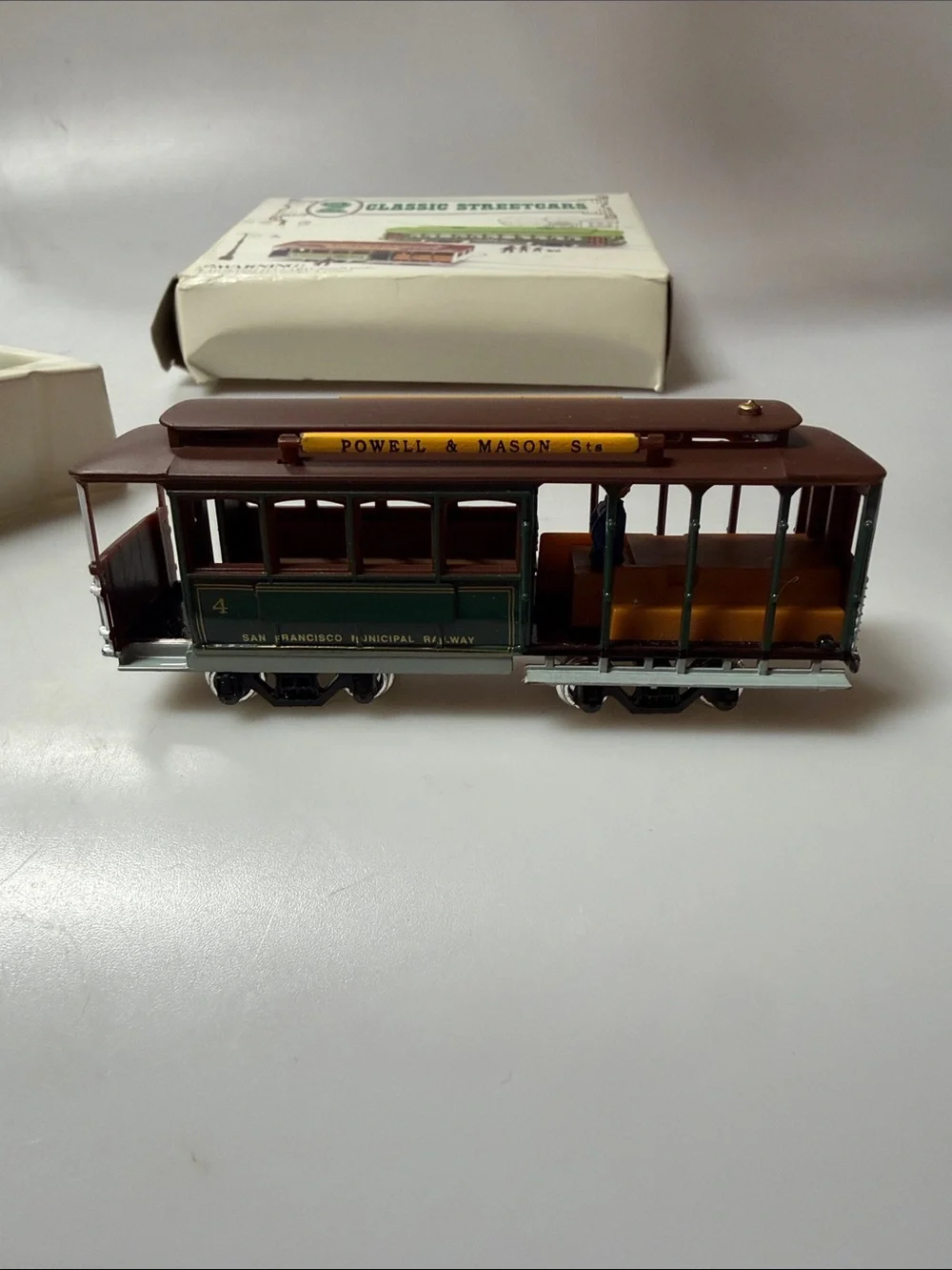 2 CLASSIC STREETCARS HO SCALE SAN FRANCISCO CABLE CAR & DESIRE ST TROLLEY- New